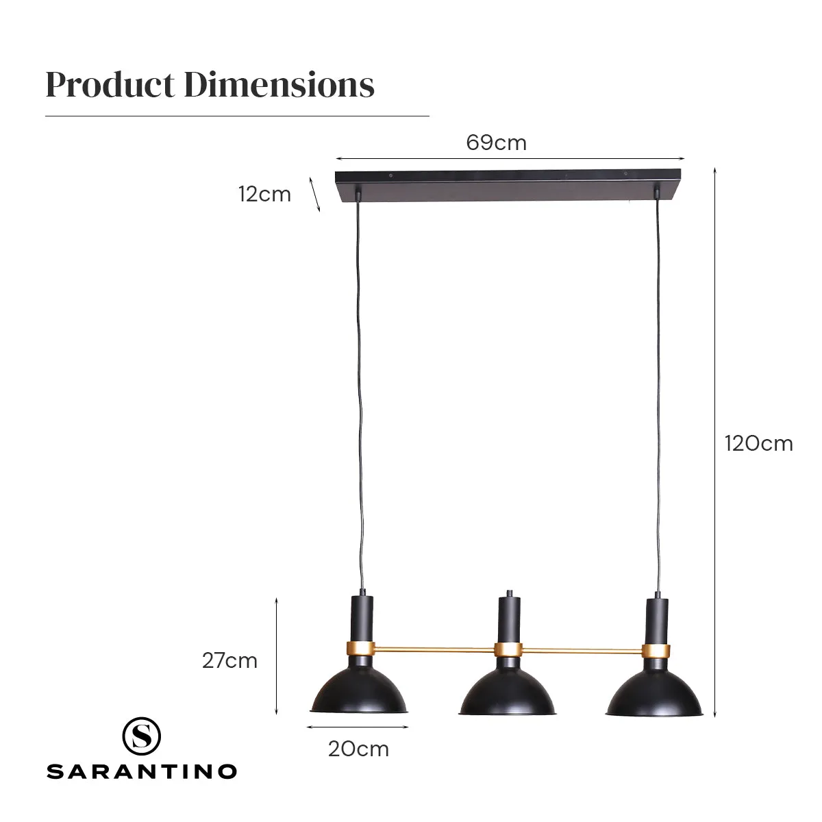 3-Light Hanging Pendant Lamp | Sleek and Modern Design