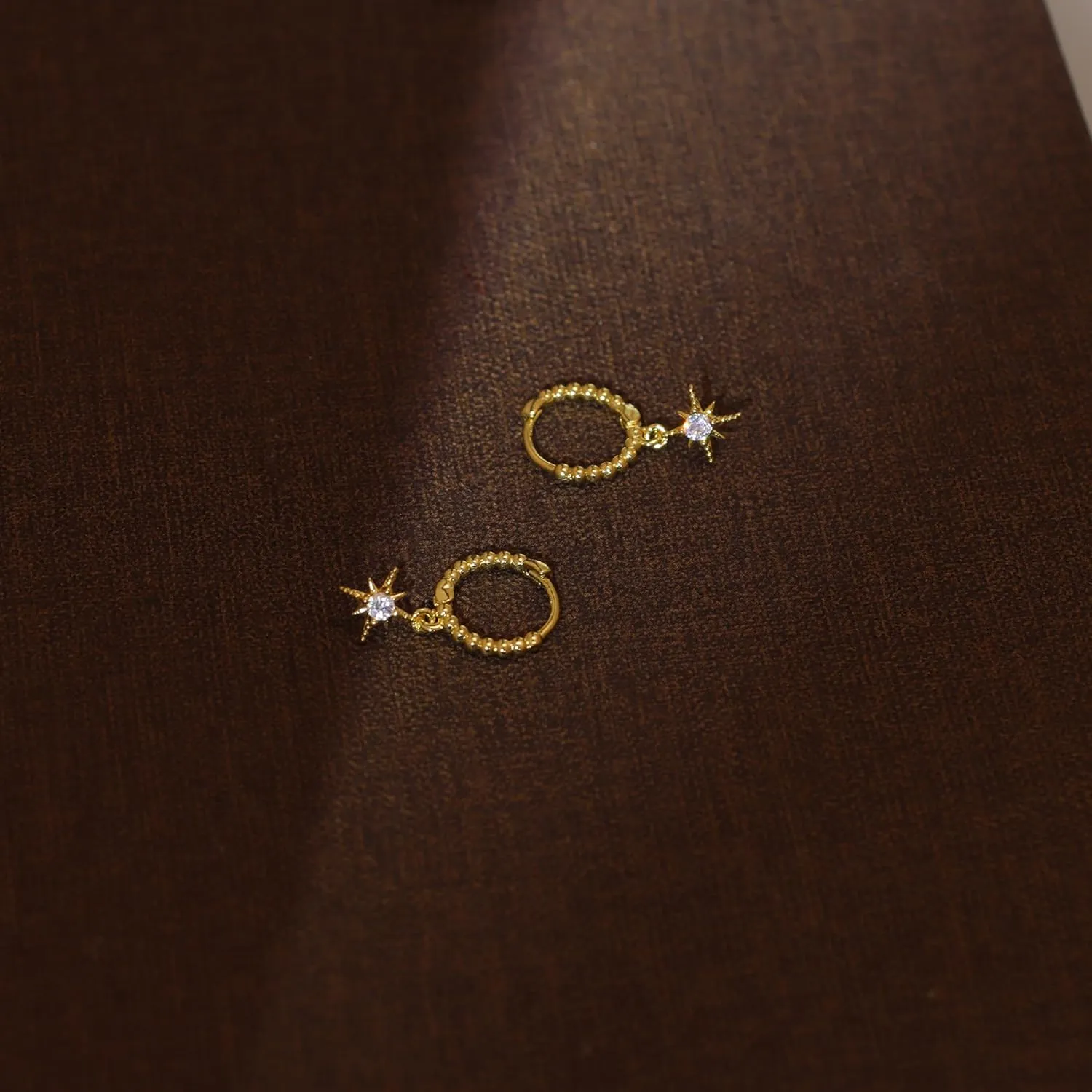 3Pairs 14K Gold Stud Hoop Earrings Set for Women Butterfly Moon Star Flower Evil Eye CZ Dainty Huggie Hoop Cartilage Earrings Gift Box