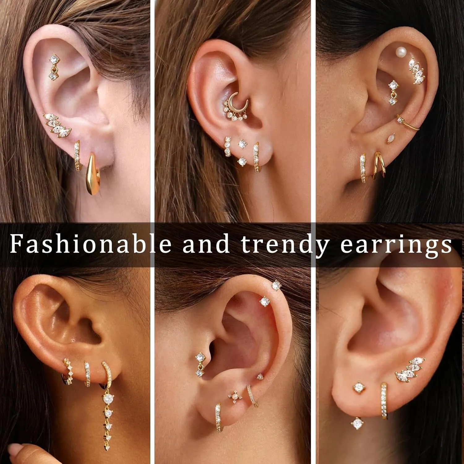 4 Pairs 14K Gold Plated Lightweight Small Gold Hoop Earrings for Women,Hoops Jewelry for Women Thick Dainty Gold Hoops Silver Jewelry Hypoallergenic Earrings