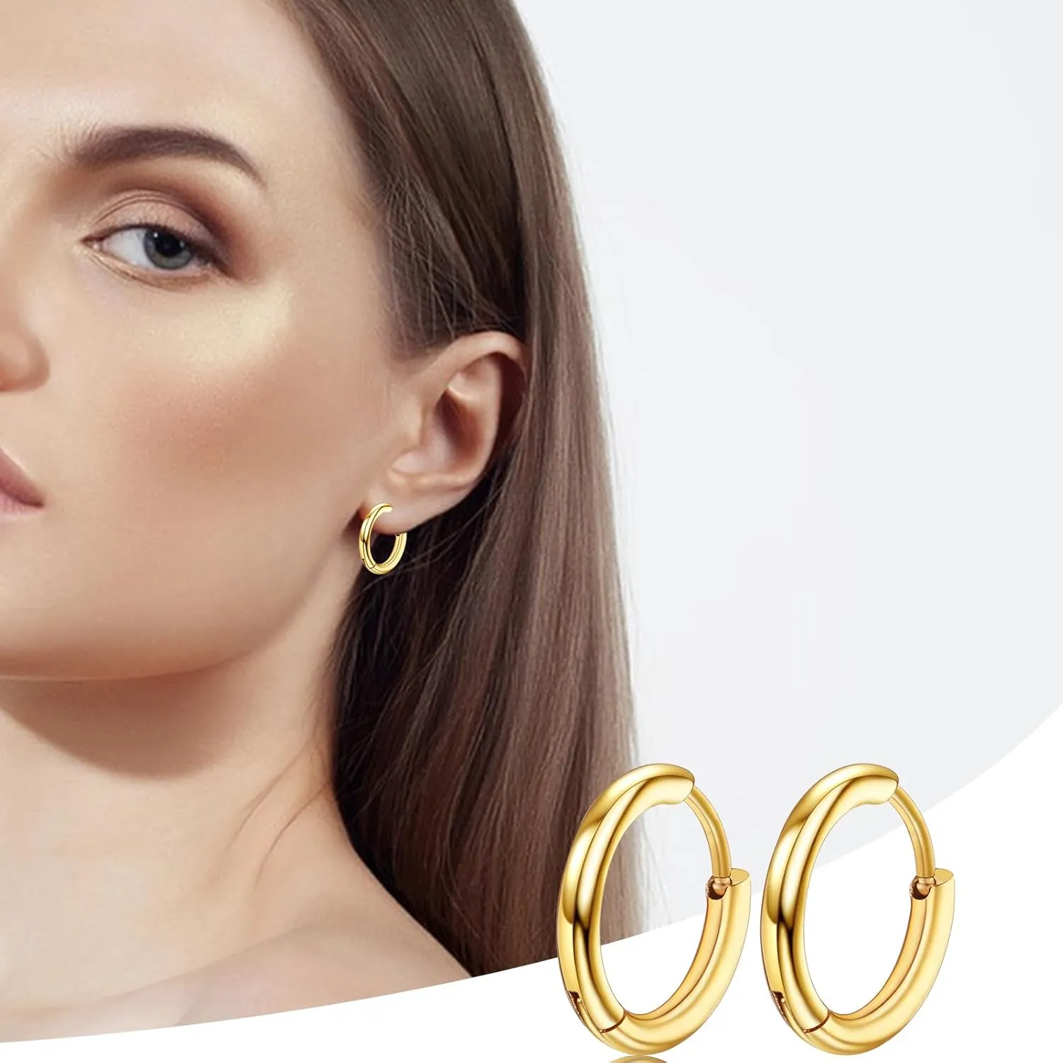 4 Pairs Hoop Earrings for Men 316L Surgical Steel Hoop Earrings 8mm 10mm 12mm 14mm Silver Hoops Earrings Piercings Cartilage Earring Hoop Hypoallergenic Hoop Earrings for Women Men