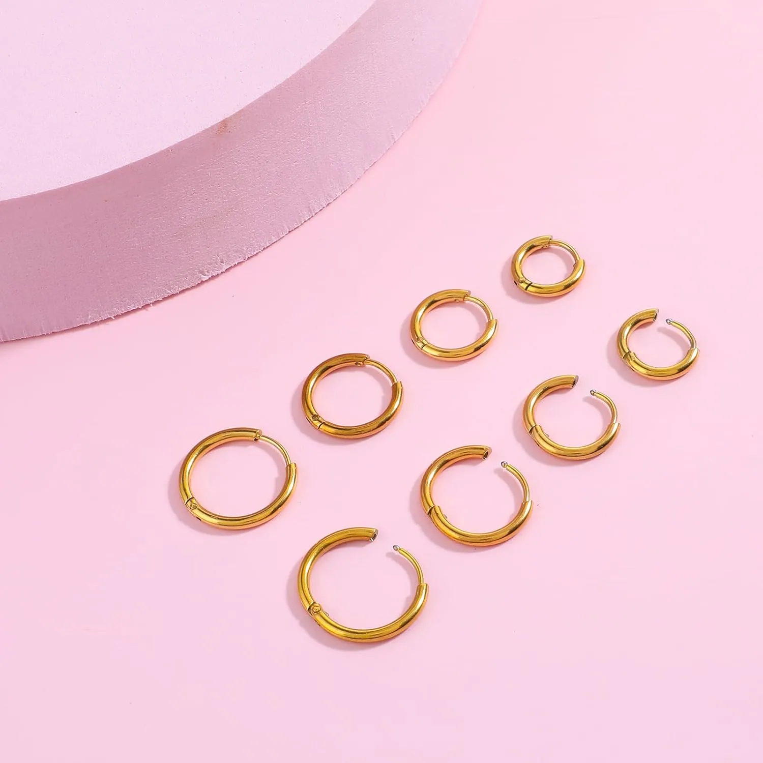 4 Pairs Hoop Earrings for Men 316L Surgical Steel Hoop Earrings 8mm 10mm 12mm 14mm Silver Hoops Earrings Piercings Cartilage Earring Hoop Hypoallergenic Hoop Earrings for Women Men