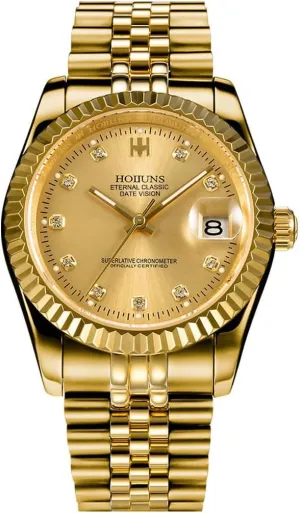 41MM Mens Gold Plated Automatic Watches with Date