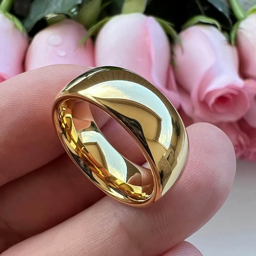 4mm 6mm 8mm 10mm Silver/Gold/White Tungsten Rings for Men Women Couple Fashion Jewelry Anniversary Engagement Wedding Bands Domed Polished I Love You Engraved Comfort Fit