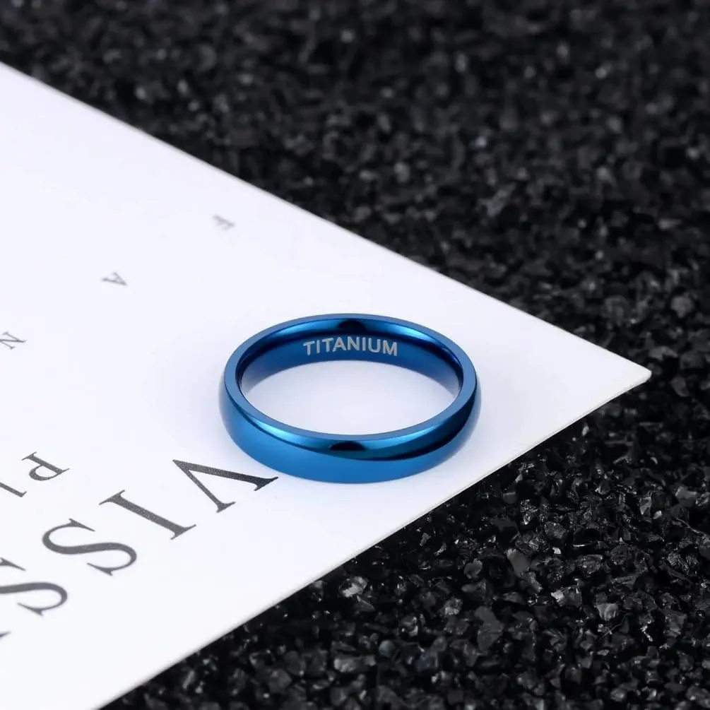 4mm Mens Womens Classic Wedding Promise Band Titanium Engagement Rings For Couple Fashion Jewelry Comfort Fit