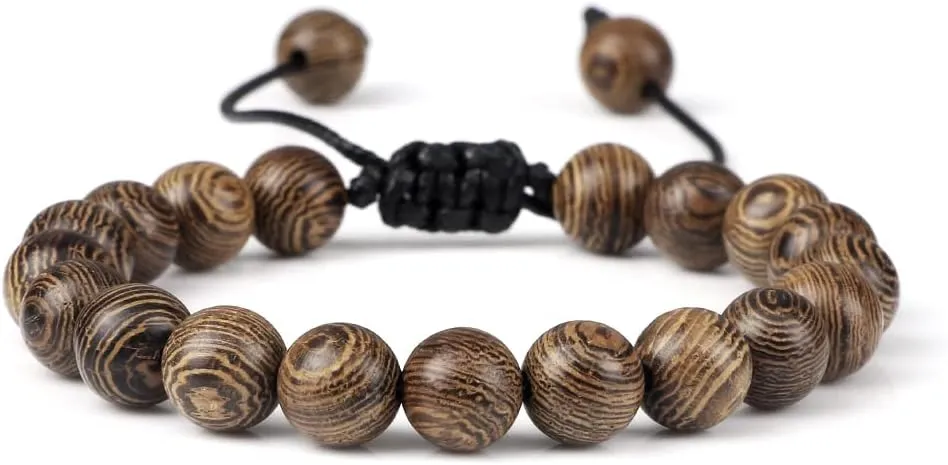 6 8 10 12mm wooden beads bracelets men elastic buddhist prayer bracelets & bangles handmade women yoga