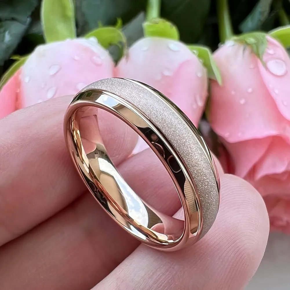 6mm 8mm Black/Gold/Rose Gold/White Tungsten Rings for Men Women Fashion Engagement Wedding Bands Sandblasted Finish I Love You Engraved Comfort Fit