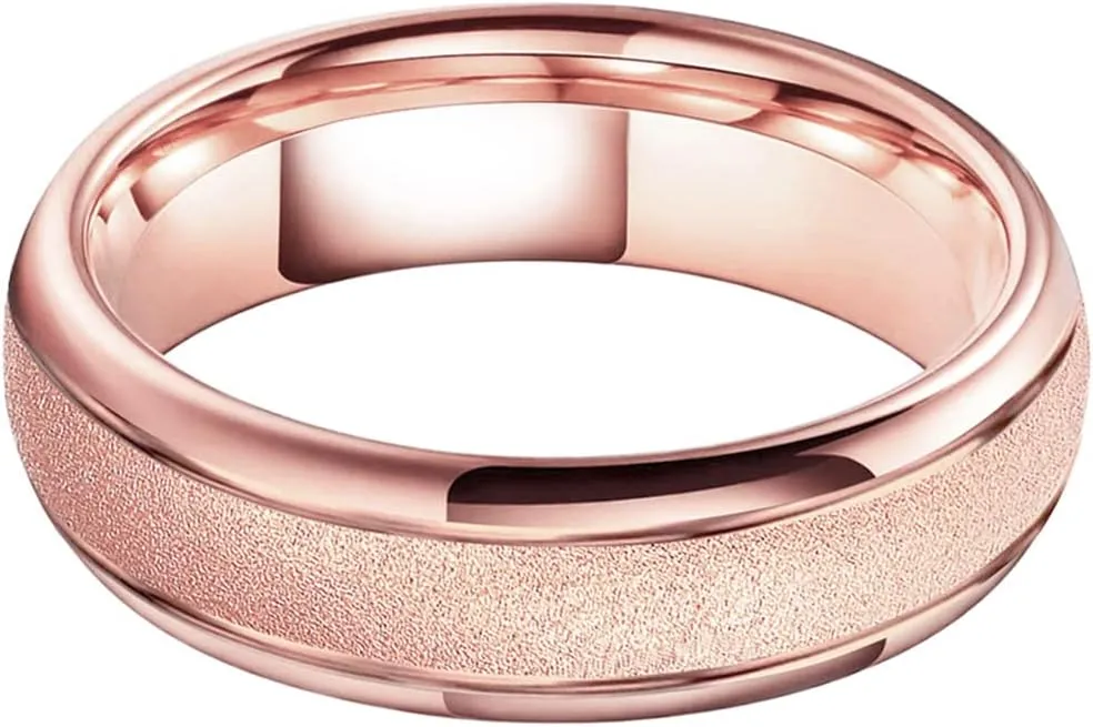 6mm 8mm Black/Gold/Rose Gold/White Tungsten Rings for Men Women Fashion Engagement Wedding Bands Sandblasted Finish I Love You Engraved Comfort Fit