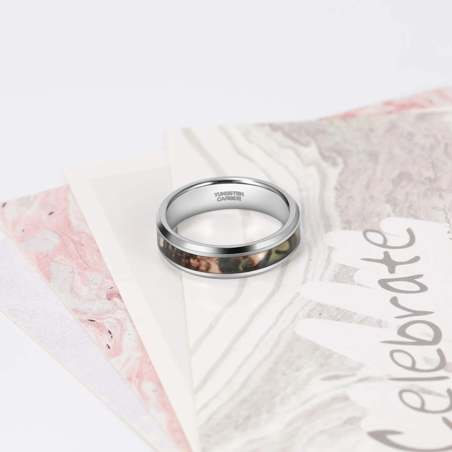 6mm 8mm Camo Wedding Bands for Men Women Hunting Tungsten Carbide Rings Comfort Fit Size 5-13