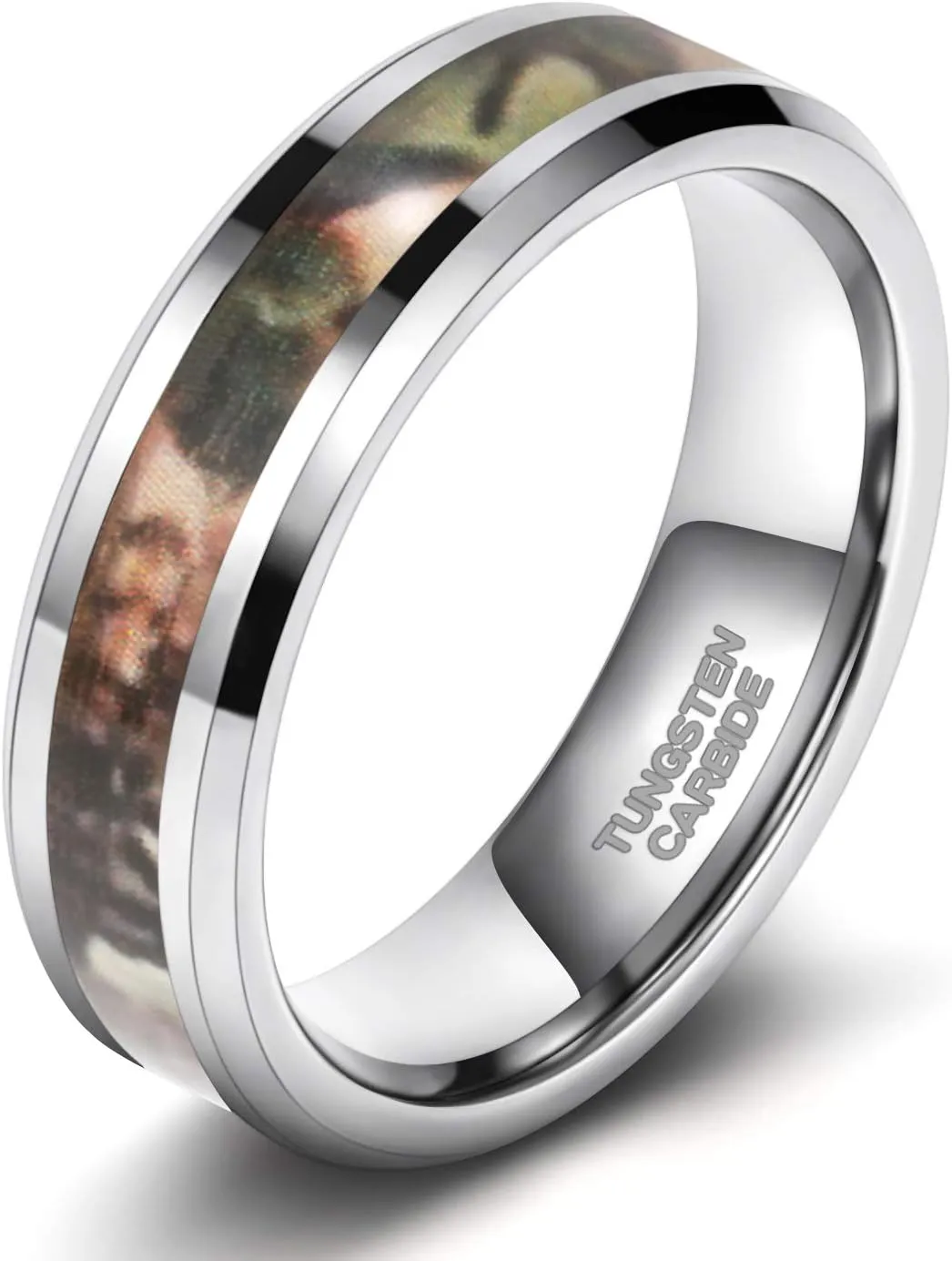 6mm 8mm Camo Wedding Bands for Men Women Hunting Tungsten Carbide Rings Comfort Fit Size 5-13