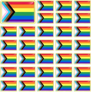 72 PCS Rainbow Enamel Brooch Progress Pride Flag LGBT Label Pins Gay Brooch Pins for Clothes Backpack Jewelry