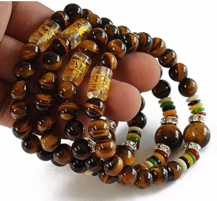 8mm Prayer Beads Bracelets Natural Tiger Eye Stone Gem Bracelet Men Bracelet Women Bracelets