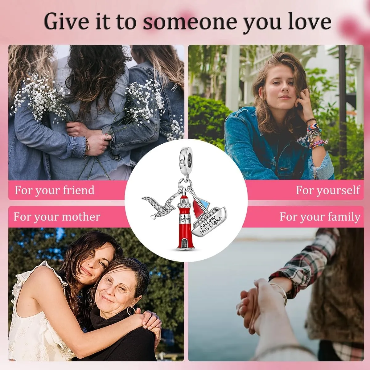 925 Sterling Silver Charms for Bracelets - Pendant Bead Charms Jewelry Present for Women Family Friends