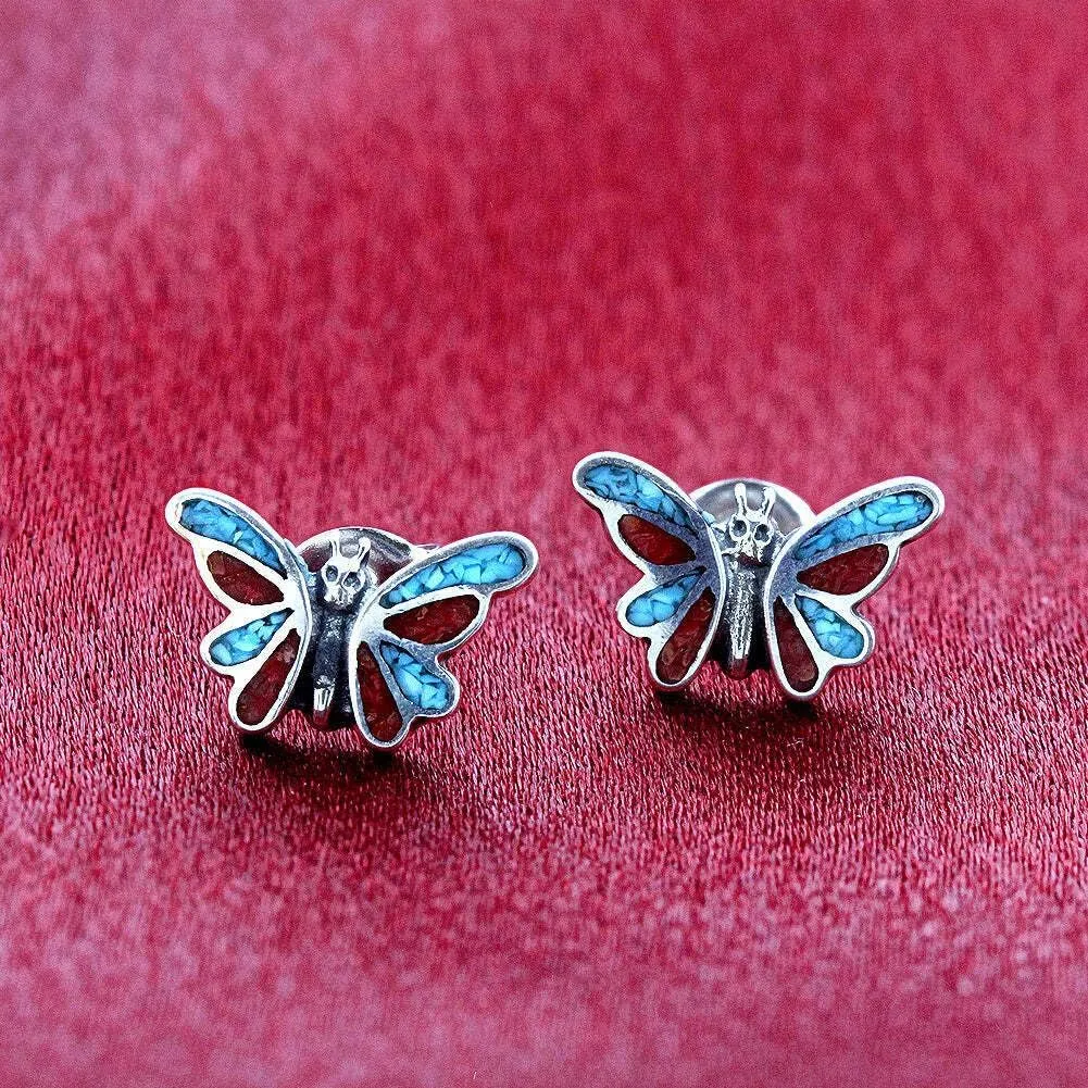 .925 Sterling Silver Southwestern Style Stud Earrings