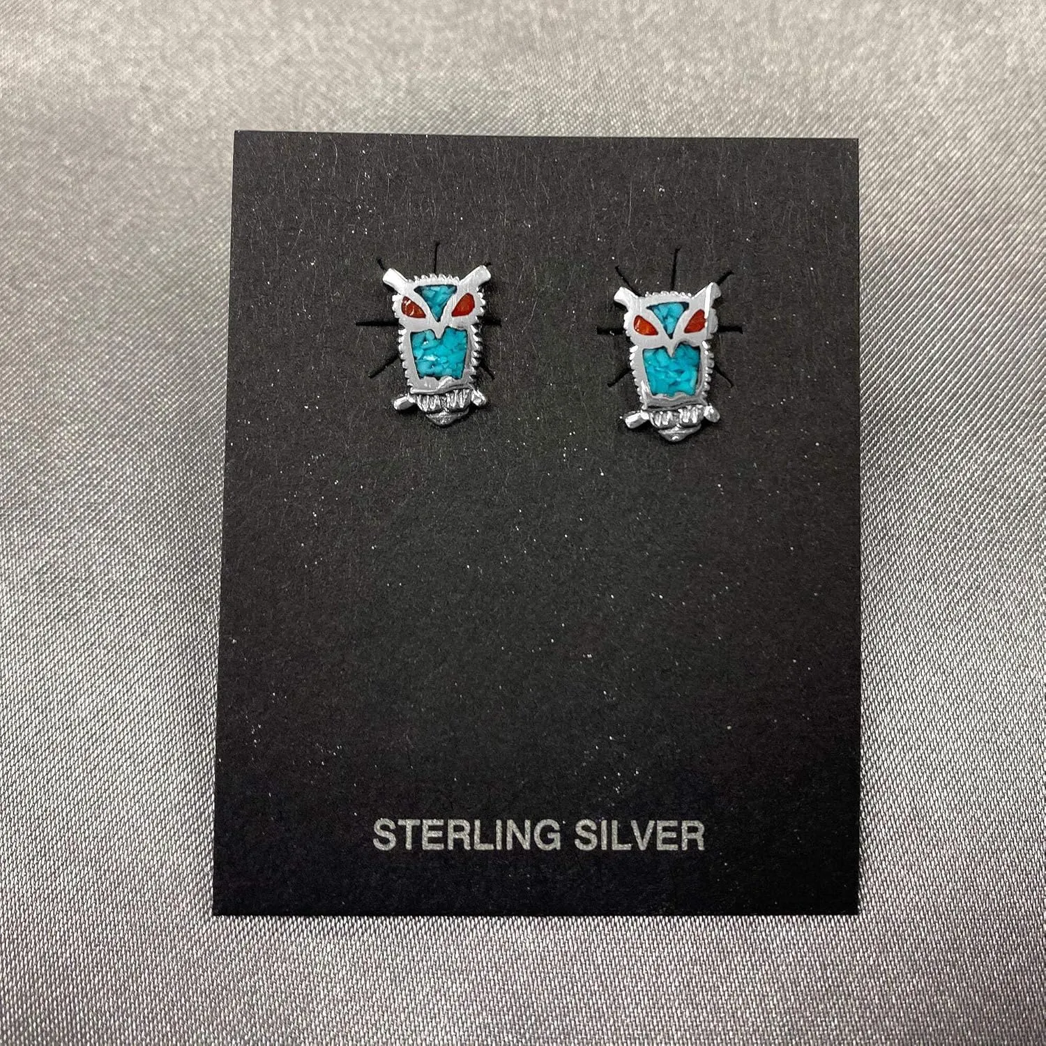 .925 Sterling Silver Southwestern Style Stud Earrings