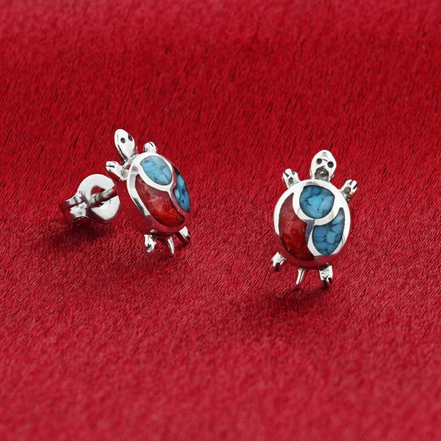 .925 Sterling Silver Southwestern Style Stud Earrings