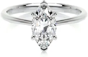 925 Sterling Silver White Gold Finish 2 Ct Marquise Cut White Signity Diamond Solitaire Wedding Engagement Ring For Women