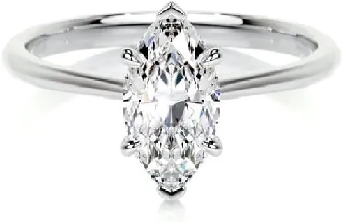 925 Sterling Silver White Gold Finish 2 Ct Marquise Cut White Signity Diamond Solitaire Wedding Engagement Ring For Women
