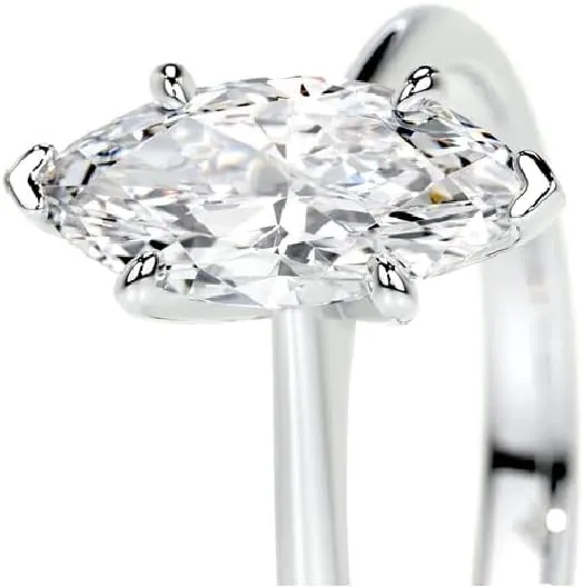 925 Sterling Silver White Gold Finish 2 Ct Marquise Cut White Signity Diamond Solitaire Wedding Engagement Ring For Women