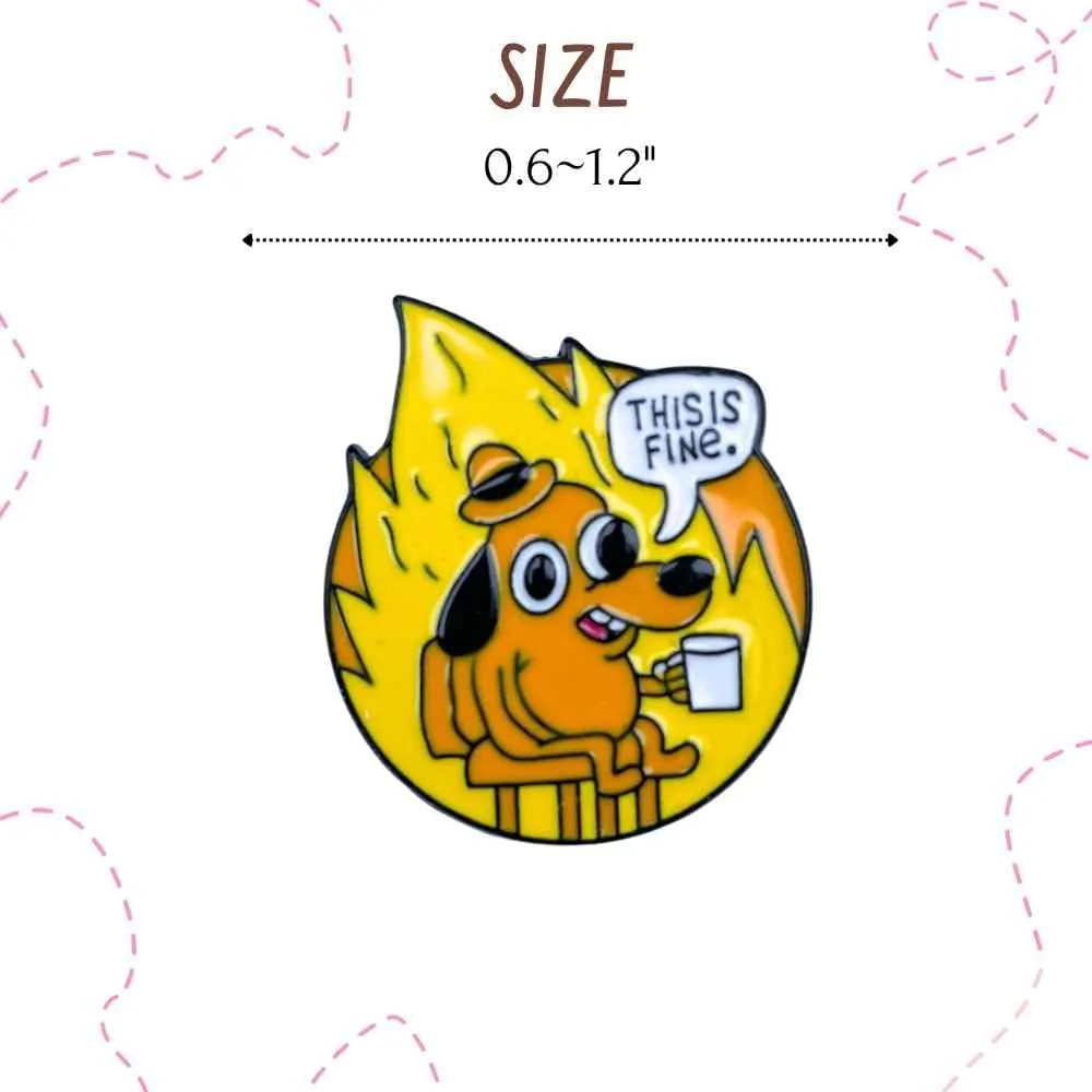 9PC Funny Enamel Pins Pack Cute Cool Fun Pin for Lapel Backpack Jacket Hat Bag Adult Teens Girls Boys, Small Buttons Unique Novelty Mood Assorted Cartoon Cheap Bulk Craft Supply Accessories Gifts