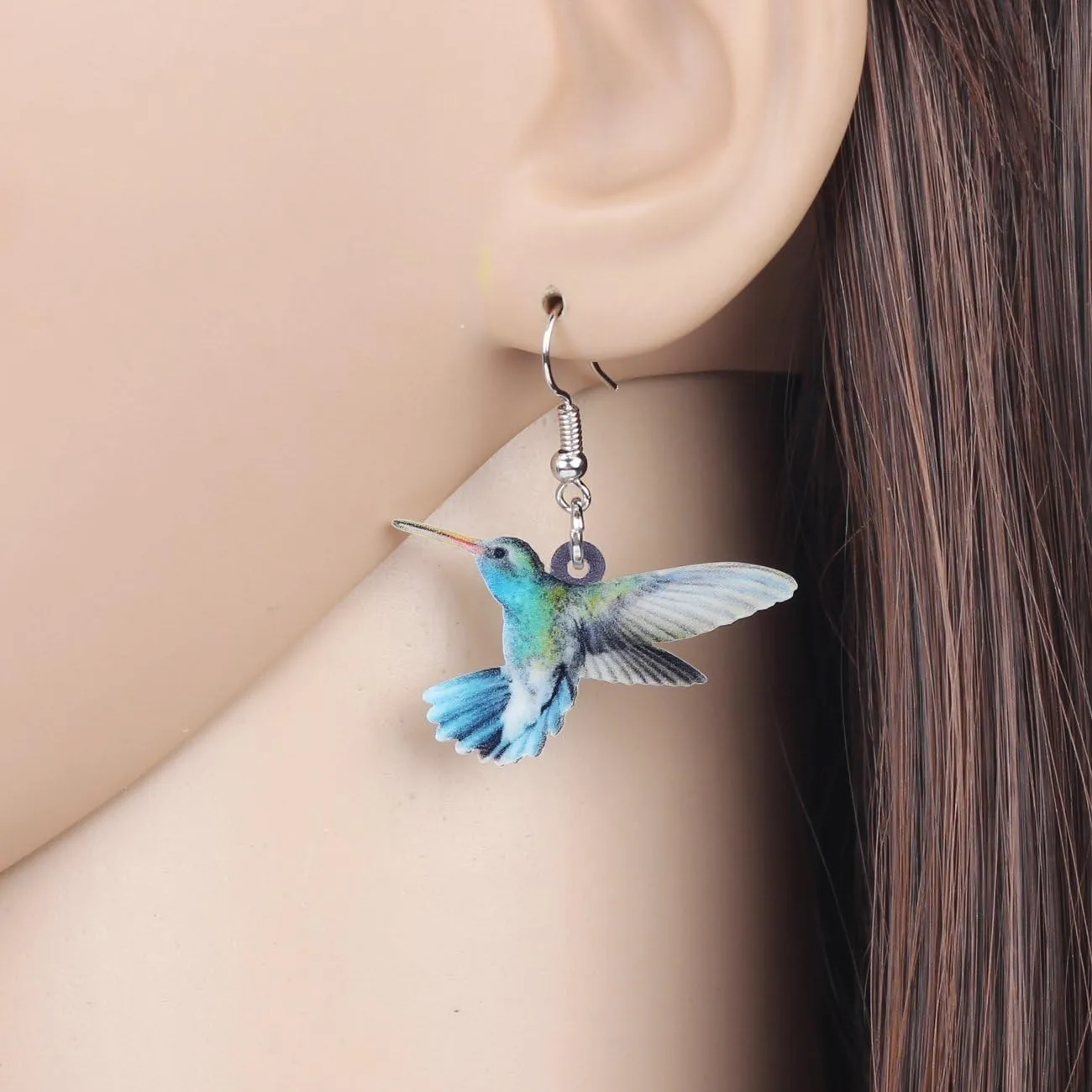 Acrylic Hummingbird Earrings Dangle Cute Bird Gifts for Women Jewelry Animal Charms