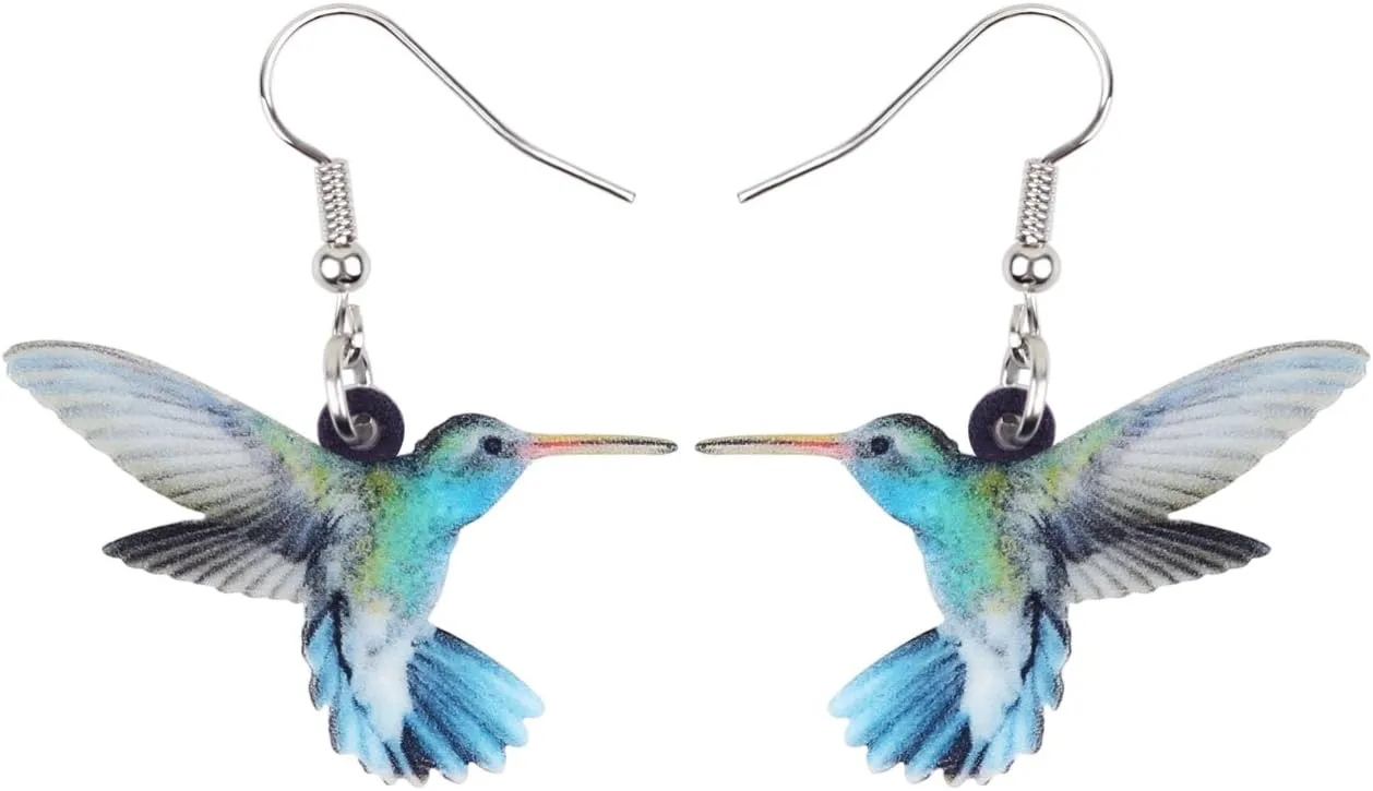 Acrylic Hummingbird Earrings Dangle Cute Bird Gifts for Women Jewelry Animal Charms