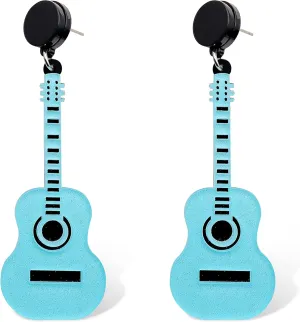 Acrylic Music Guitar Dangle Earrings,for Women Long Music Guitar Drop Earrings,Guitar Lover Earrings for Music Lovers Earrings