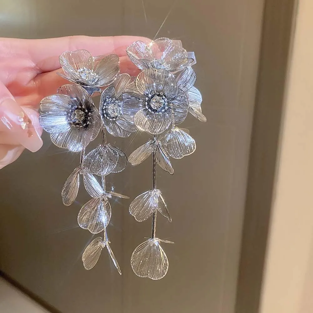 Acrylic Tassel Flower Earrings - Colorful Leaf Floral Dangle Drop Long Earrings for Women