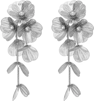 Acrylic Tassel Flower Earrings - Colorful Leaf Floral Dangle Drop Long Earrings for Women