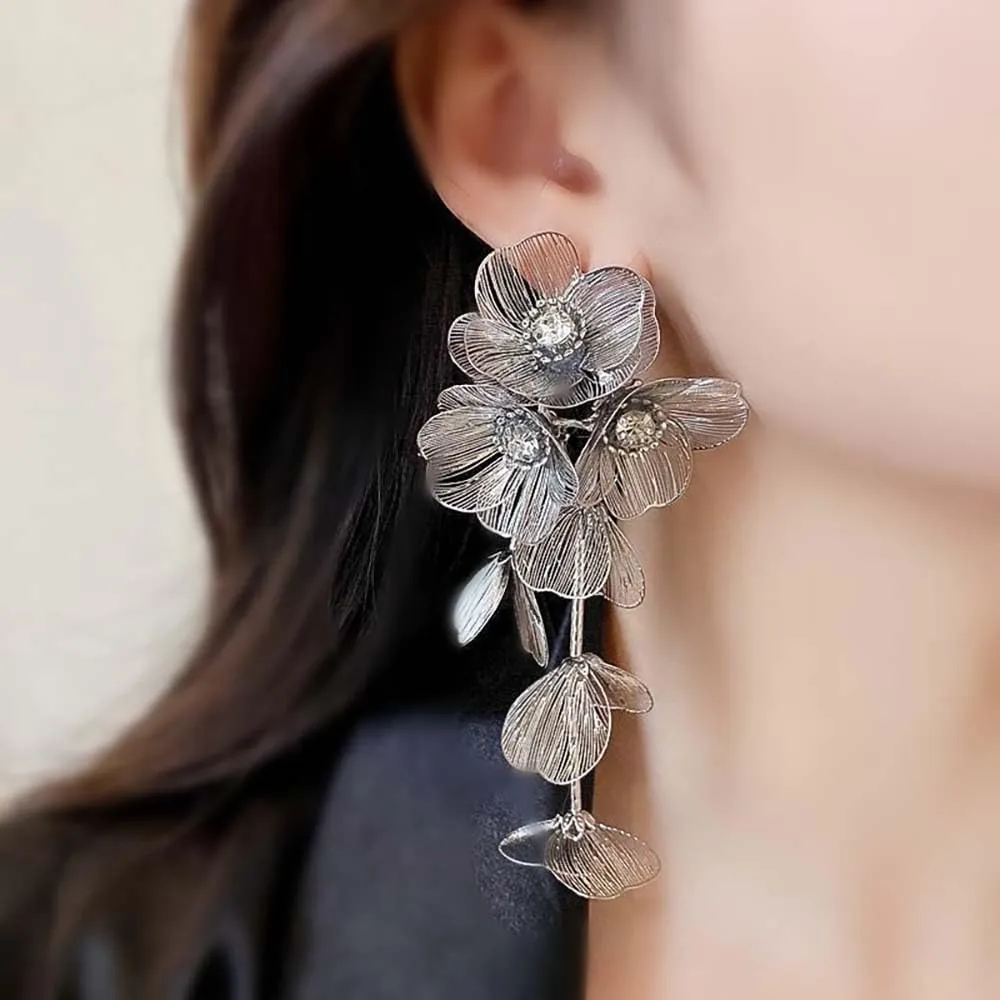 Acrylic Tassel Flower Earrings - Colorful Leaf Floral Dangle Drop Long Earrings for Women