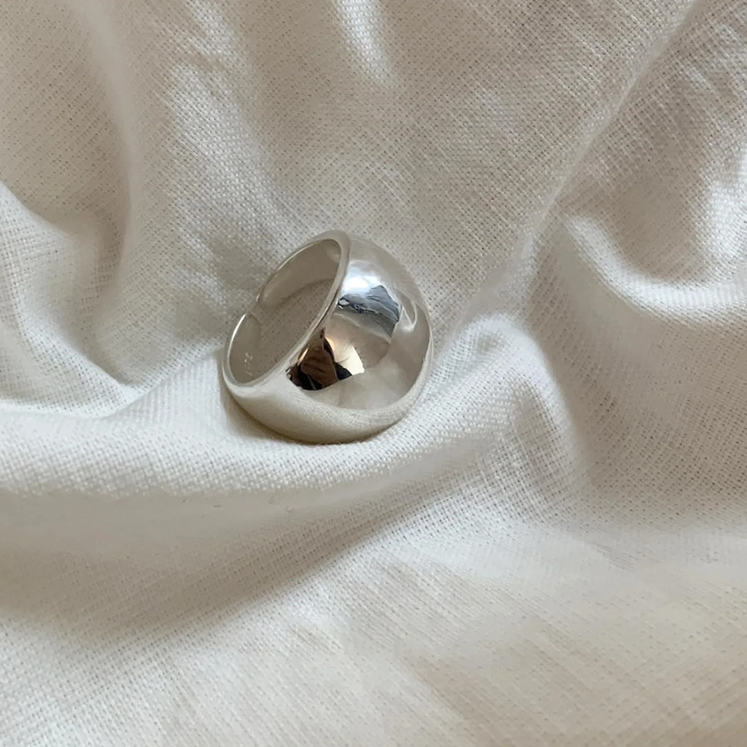 Adjustable 925 Sterling Silver Rings Handmade Wide Silver Ring Boho Thumb Band Statement Rings for Women