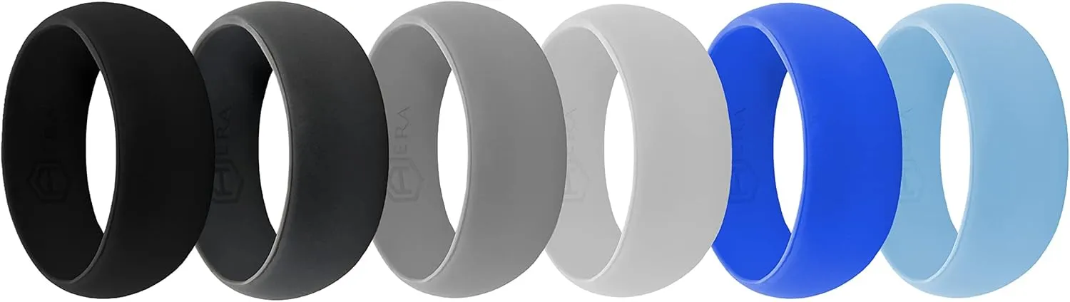 AERA Silicone Wedding Ring Band for Men - Thin, Breathable, Classic Design Rubber Ring