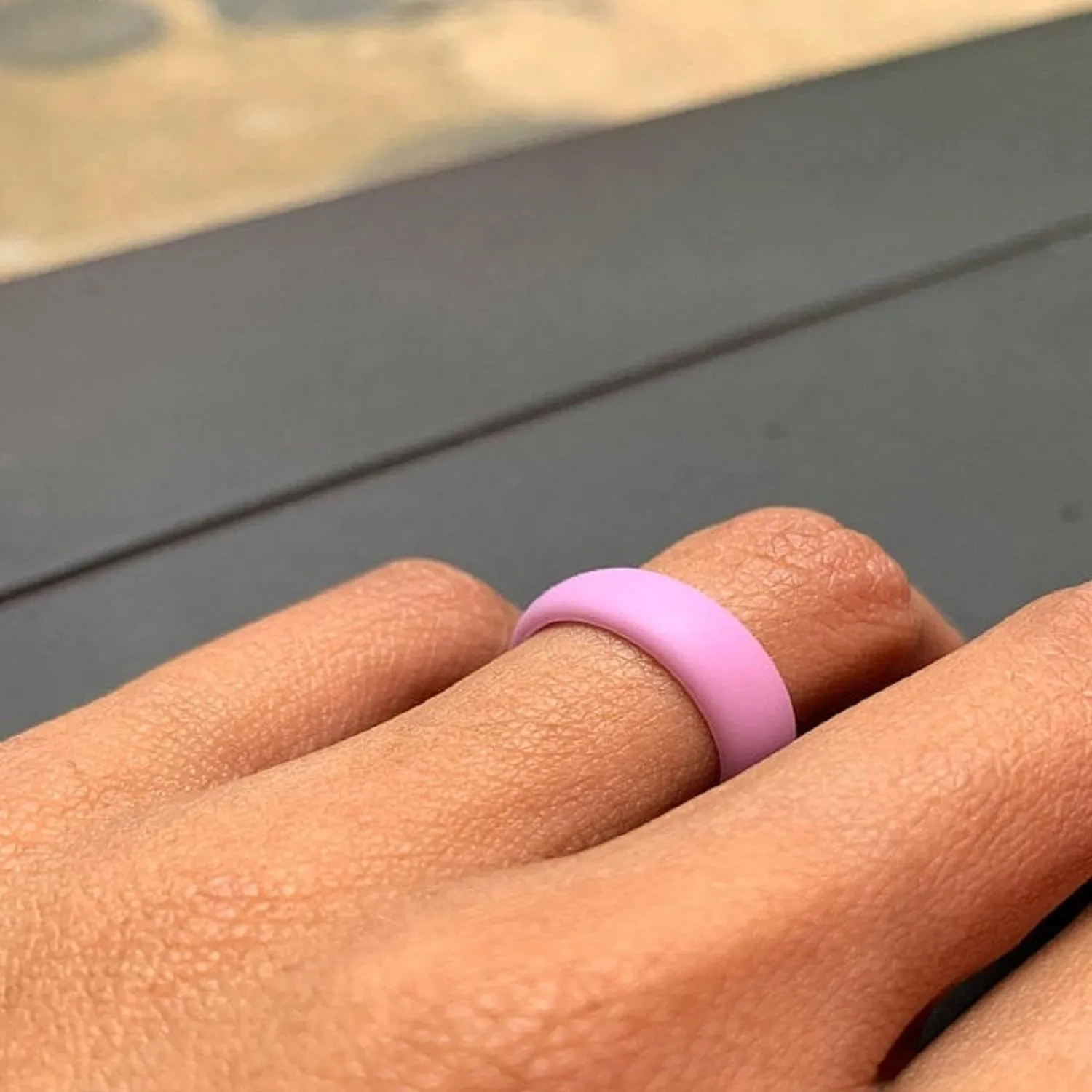 AERA Silicone Wedding Ring Band for Women - Thin, Breathable, Classic Design Rubber Ring (Size 4-9)
