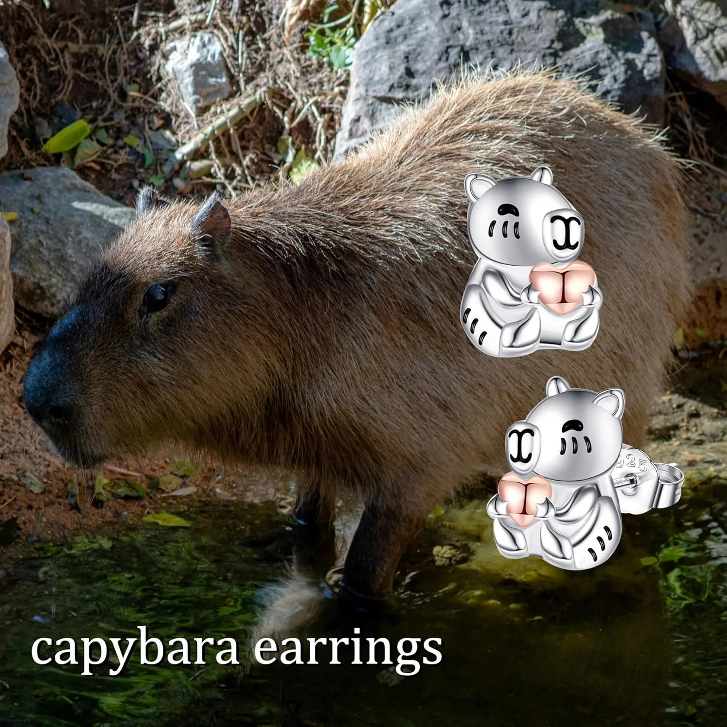 Animal Armadillo Earrings Stud Earrings 925 Sterling Silver Cute Animal Earrings Jewelry Gifts for Women Daughter Teens Girls