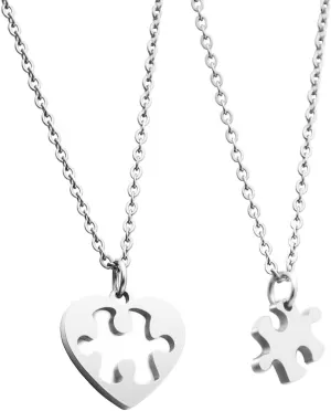 Ankiyabe Mother Daughter Necklace Gift Matching Mom and Daughter Necklaces Set Heart Cut Out Necklace for 2 Mum Daughter Gift