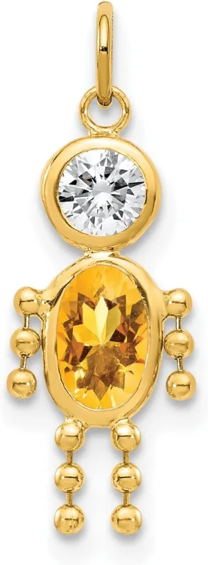 Avariah 10k Yellow Gold November Boy Birthstone Charm - 20mm