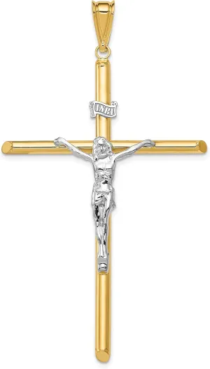 Avariah Gold 14k Two-Tone Polished Jesus Crucifix Pendant - 69mm
