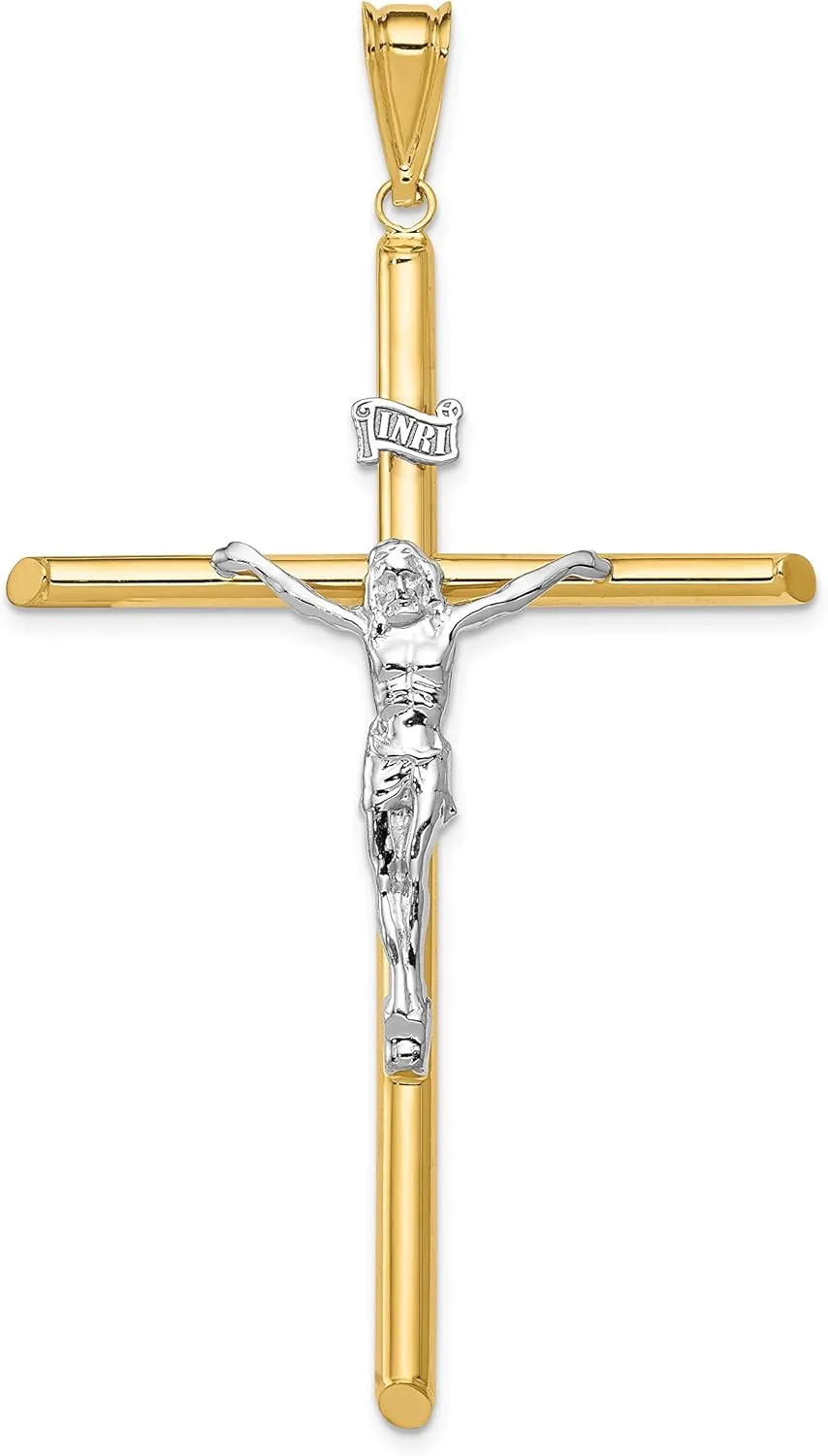 Avariah Gold 14k Two-Tone Polished Jesus Crucifix Pendant - 69mm