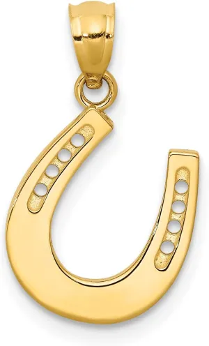 Avariah Solid 14k Yellow Gold Polished Horseshoe Pendant