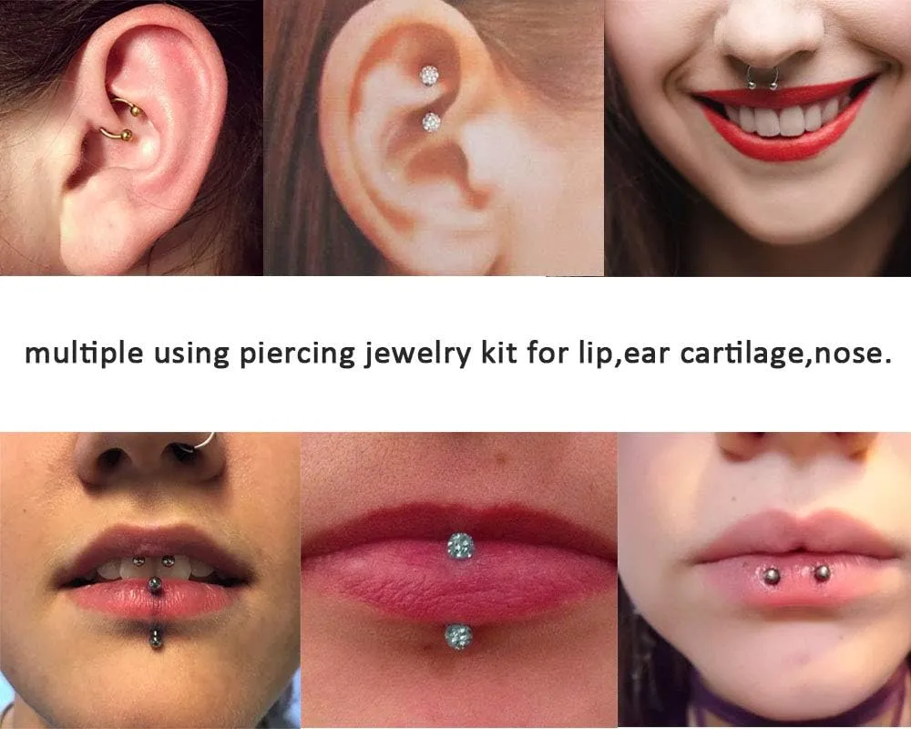 AVYRING 16g Cartilage Earring Hoop Studs for women Forwards Helix Ear Hoops Rook Daith Conch Tragus Earrings Stainless Steel Piercing Kit Jewelry