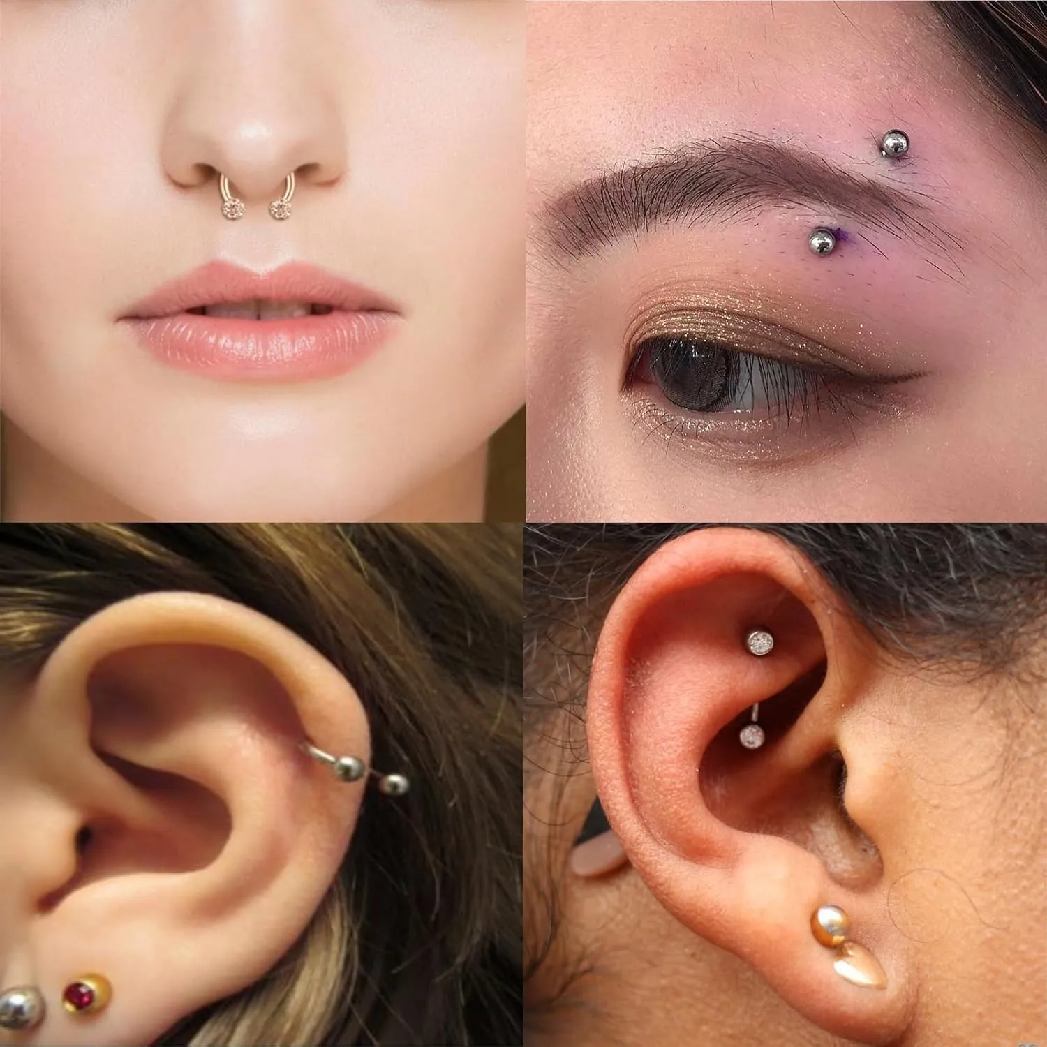 AVYRING 16g Cartilage Earring Hoop Studs for women Forwards Helix Ear Hoops Rook Daith Conch Tragus Earrings Stainless Steel Piercing Kit Jewelry