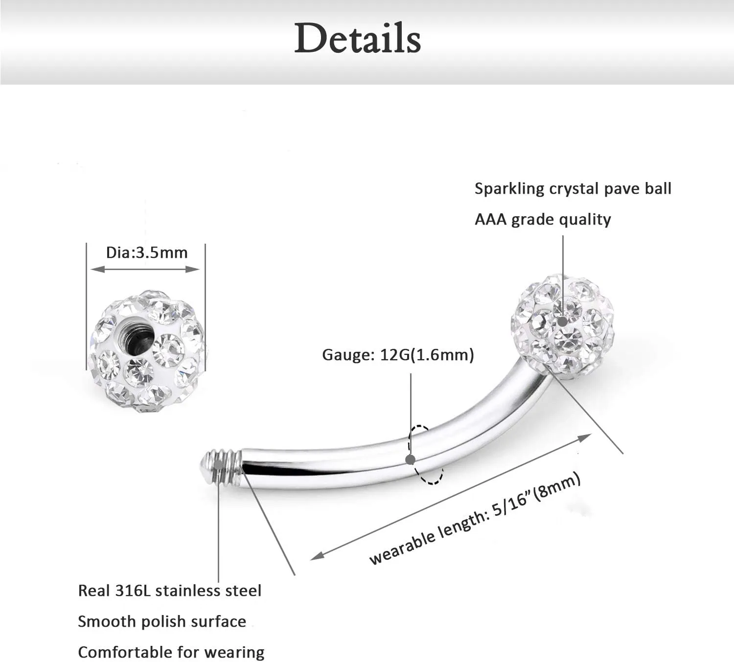 AVYRING 16g Cartilage Earring Hoop Studs for women Forwards Helix Ear Hoops Rook Daith Conch Tragus Earrings Stainless Steel Piercing Kit Jewelry