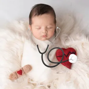 Babymoon Doctor’s Stethoscope | Decorative Add-ons | Baby Photography Props | Black