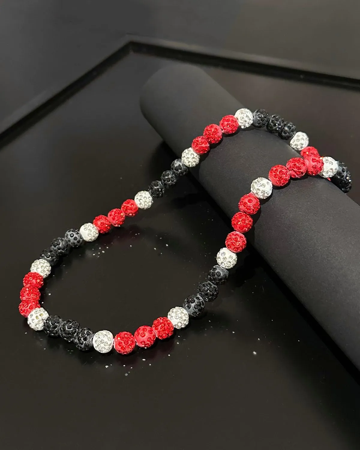 Baseball Bead Necklace for Men, 16/18/20" Ice Necklace Cool Gifts, Rhinestone Bling Inspired Sports Jewelry Gift