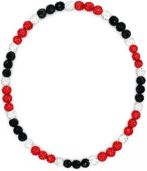 Baseball Bead Necklace for Men, 16/18/20" Ice Necklace Cool Gifts, Rhinestone Bling Inspired Sports Jewelry Gift
