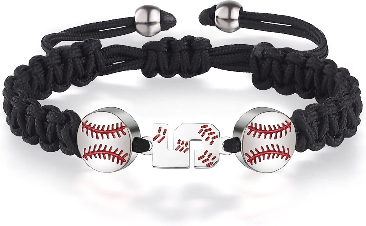 Baseball Number Bracelets for Men Athletes Jersey Number Bracelet Handmade Braided Adjustable Bracelets Personalized Baseball Gifts for Men