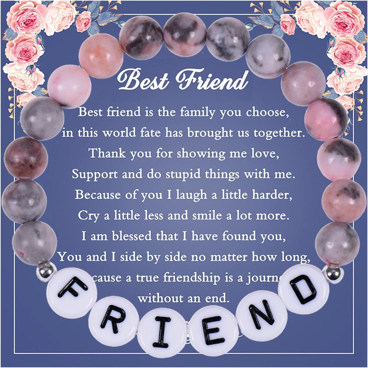 Beaded Bracelet for Women Inspirational Bracelets for Mom Daughter Friend Wife Grandma Gifts Birthday Valentine's Day
