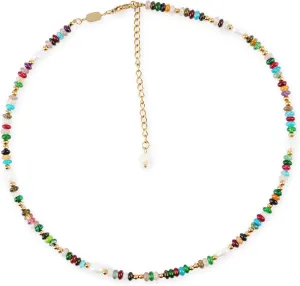 Beaded Necklaces for Women | Waterproof 18k Real Gold PVD Plated Colorful Necklace for Women | Non Tarnish, PVD Coated | Gemstone, Pearl Necklace | Boho Necklaces | Gold Jewelry non Tarnish
