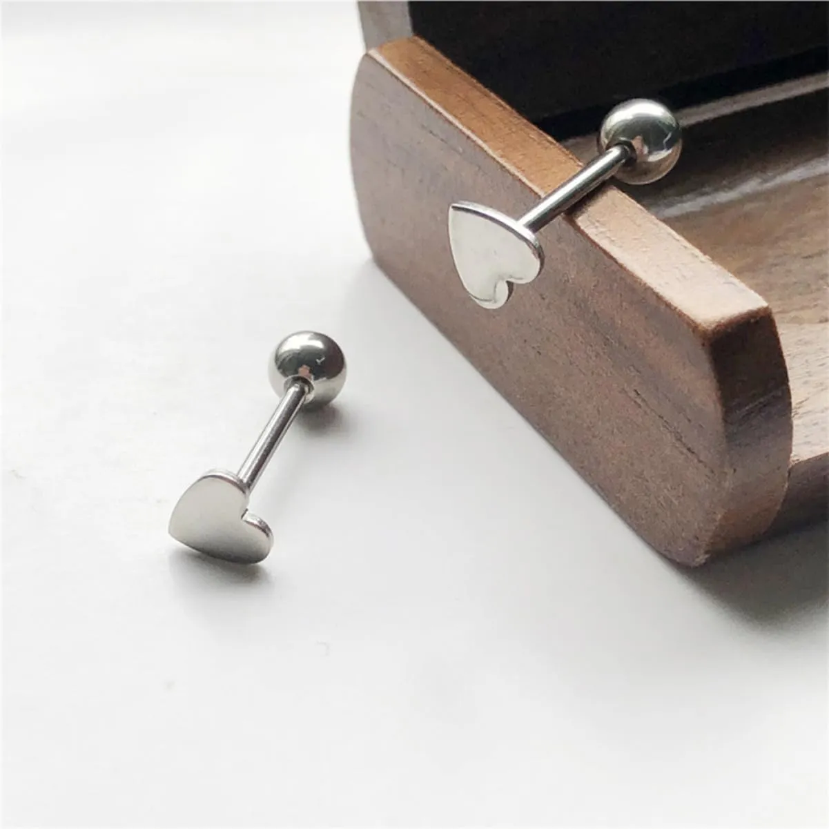 BESTYASH Heart Tongue Body Jewelry Piercings Jewelry Tongue Barbell Body Tongue Studs Heart Tongue Body Supplies