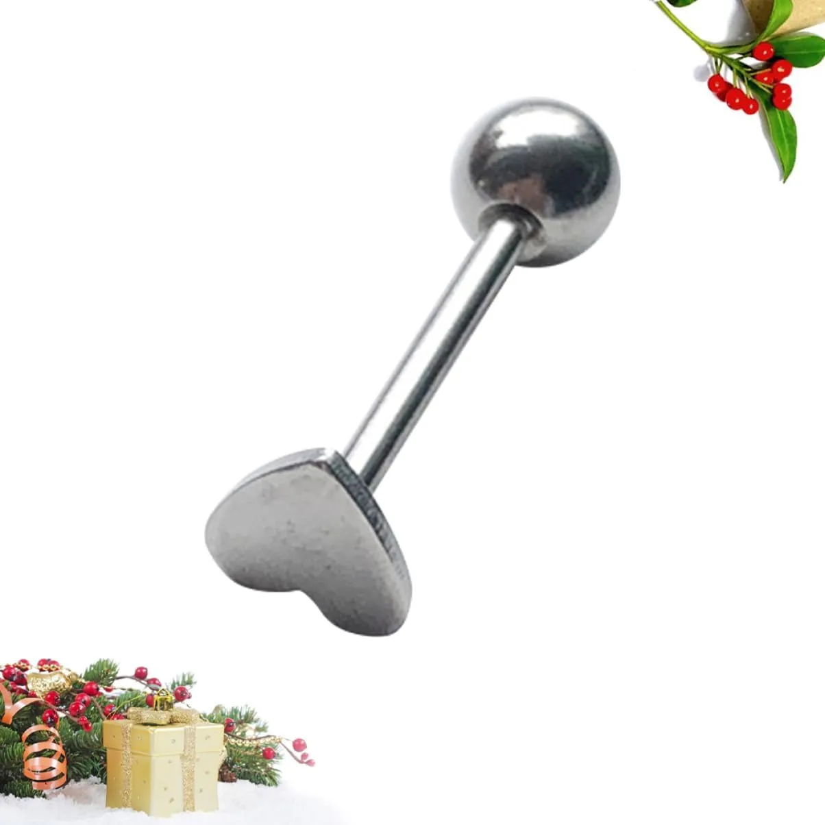 BESTYASH Heart Tongue Body Jewelry Piercings Jewelry Tongue Barbell Body Tongue Studs Heart Tongue Body Supplies