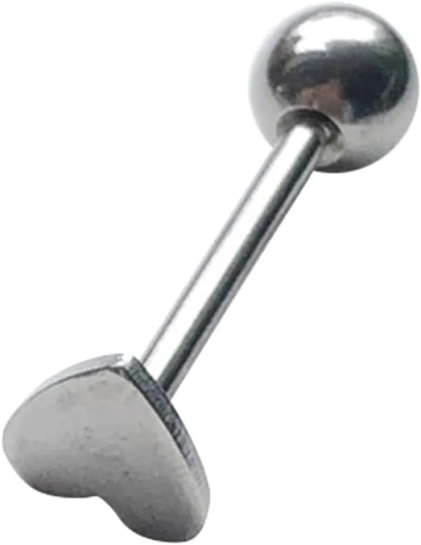 BESTYASH Heart Tongue Body Jewelry Piercings Jewelry Tongue Barbell Body Tongue Studs Heart Tongue Body Supplies